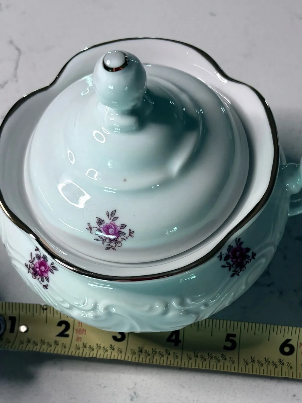 Vintage Wakbrzygh Poland Rose Sugar Bowl & Creamer Set